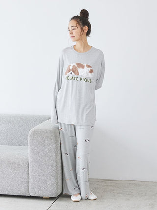 SLEEPING DOG Embroidery Long Sleeve T-Shirt