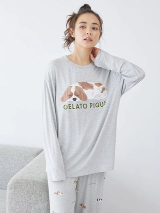 SLEEPING DOG Embroidery Long Sleeve T-Shirt