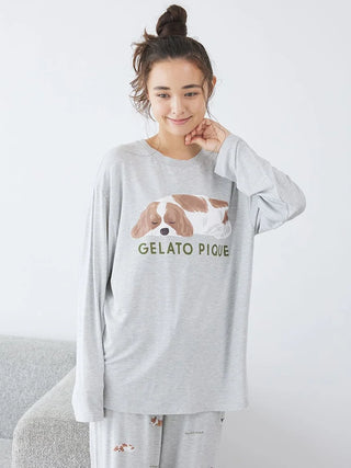 SLEEPING DOG Embroidery Long Sleeve T-Shirt