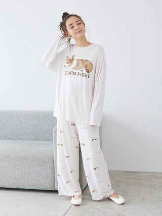 SLEEPING DOG Embroidery Long Sleeve T-Shirt