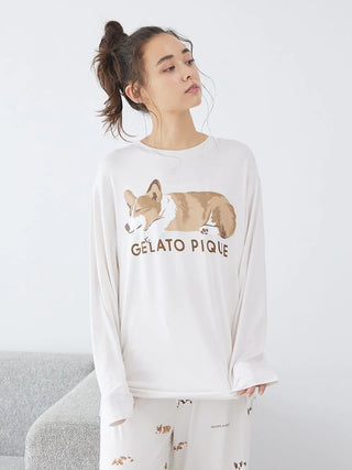 SLEEPING DOG Embroidery Long Sleeve T-Shirt