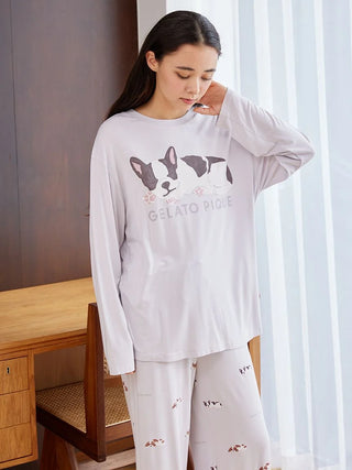 SLEEPING DOG Embroidery Long Sleeve T-Shirt