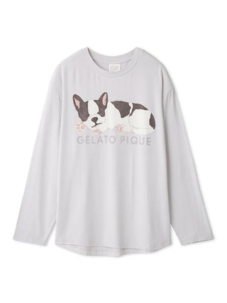 SLEEPING DOG Embroidery Long Sleeve T-Shirt