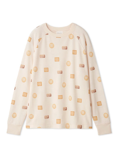 Biscuit Pattern Waffle Long Sleeve T-shirt gelato pique