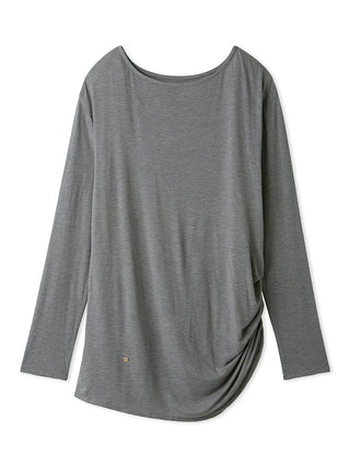 Peach Skin Loose-Fit Lounge Top in Gray, Women's Loungewear Tops, T-shirt , Tank Top at Gelato Pique USA