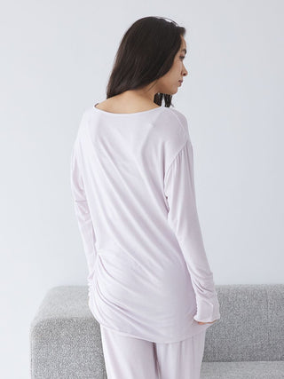 Peach Skin Loose-Fit Lounge Top in Lavander, Women's Loungewear Tops, T-shirt , Tank Top at Gelato Pique USA