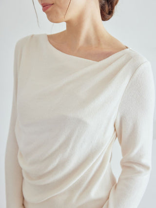 Snow Long Sleeve Shirt Loungewear with elegant draped neckline and soft fabric.