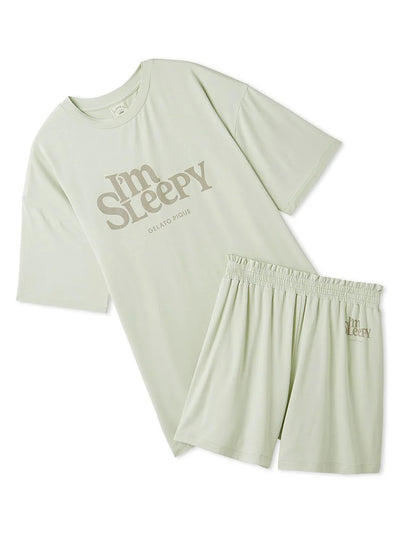 Colorful Rayon Oversize T-Shirt & Shorts Loungewear Set gelato pique
