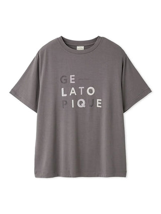 Grey Gelato Pique USA Rayon T-Shirt with Logo, Premium Loungewear and Sleepwear
