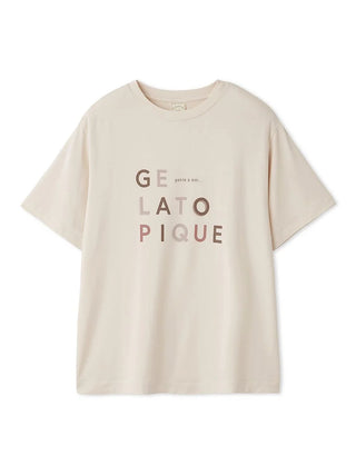 Gelato Pique USA premium loungewear rayon logo motif T-shirt, soft and cool-to-touch, in calm color scheme for versatile wear.