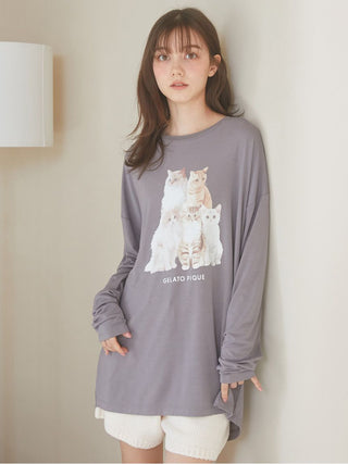 Cat One-Point Long Sleeve T-shirt