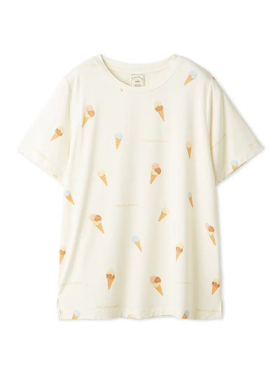 Playful Ice Cream Print T-Shirt gelato pique