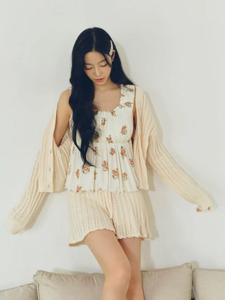Summer Floral Frill Tank Top