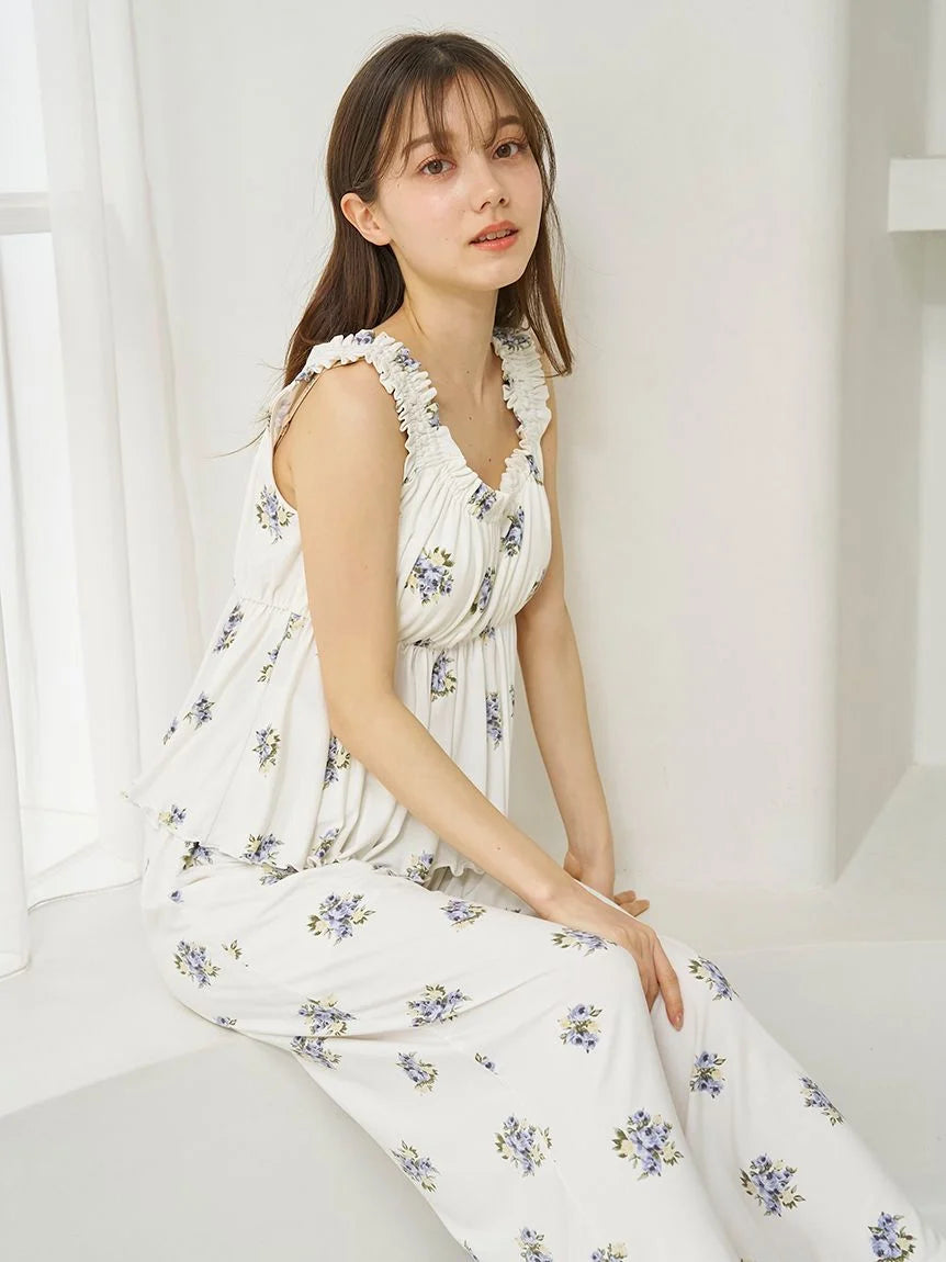 Summer Floral Frill Tank Top