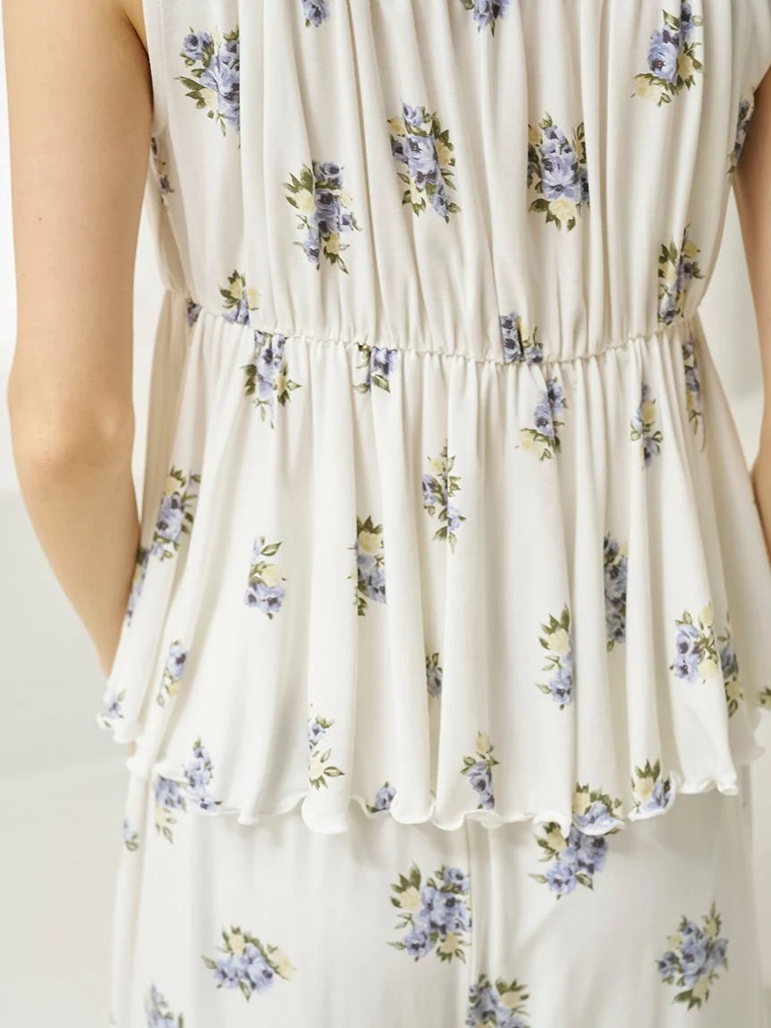 Summer Floral Frill Tank Top