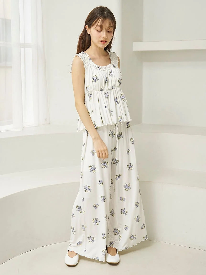 Summer Floral Frill Tank Top