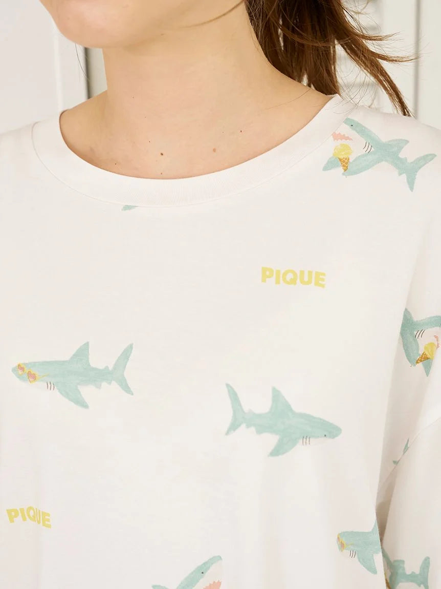 Cool-Touch Shark Print T-shirt