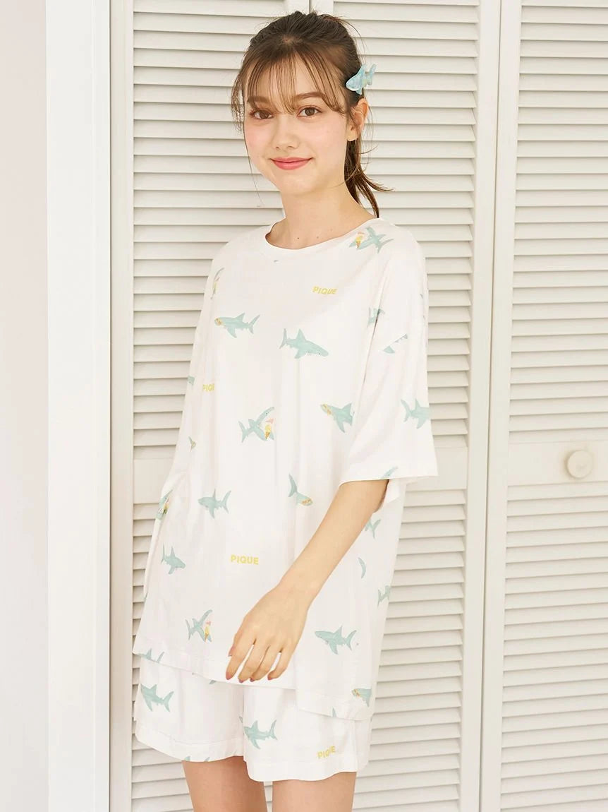 Cool-Touch Shark Print T-shirt