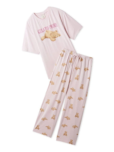 COOL Bear One-point T-shirt & Long Pants Set gelato pique