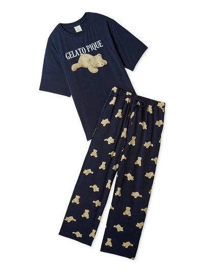 COOL Bear One-point T-shirt & Long Pants Set gelato pique