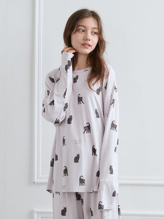 [HALLOWEEN] CAT Print Long Sleeves Shirt