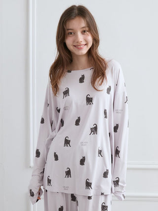 [HALLOWEEN] CAT Print Long Sleeves Shirt