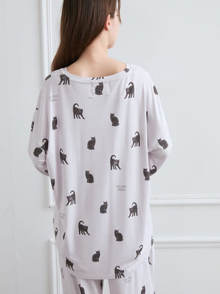 [HALLOWEEN] CAT Print Long Sleeves Shirt