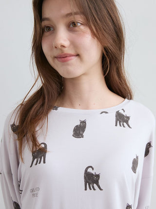 [HALLOWEEN] CAT Print Long Sleeves Shirt