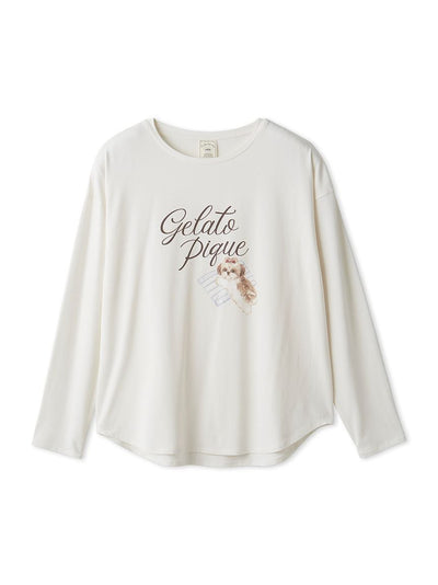 Shih Tzu One Point Long Sleeve T-shirt gelato pique