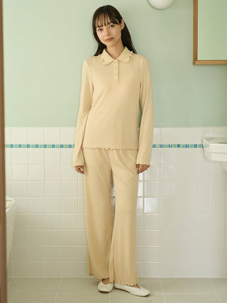 Macaroon Rib Cut-and-sew Pullover