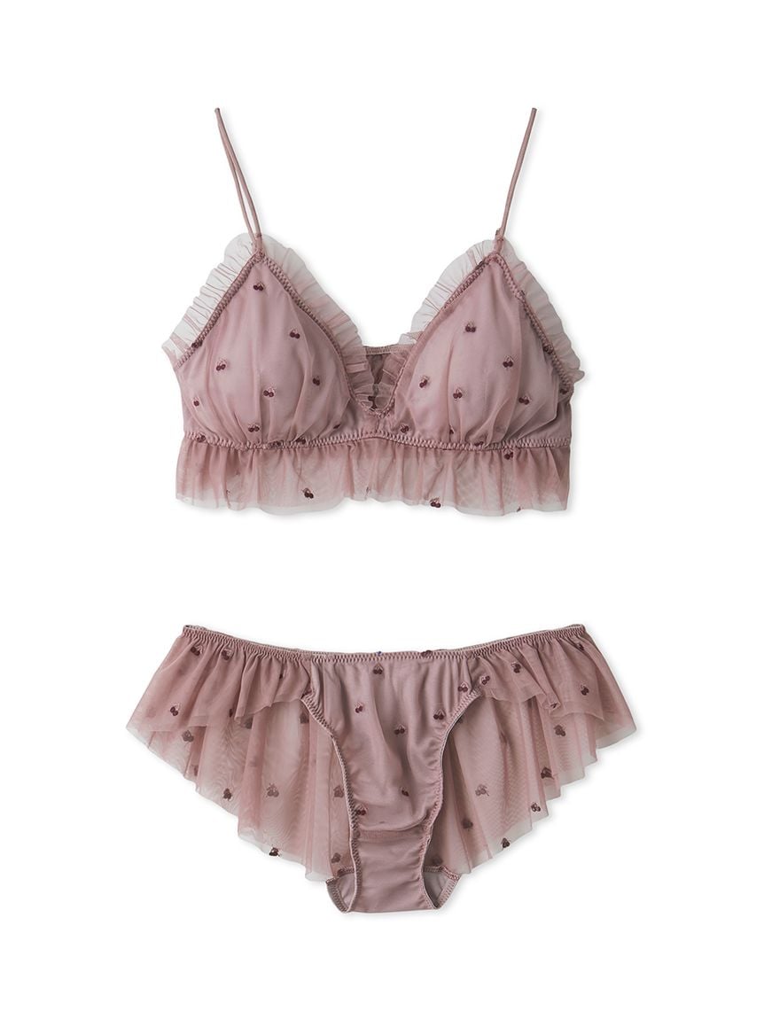 Cherry Tulle Bra & Underwear Set