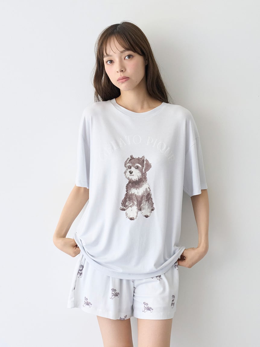 Summer Schnauzer One Point T-shirt