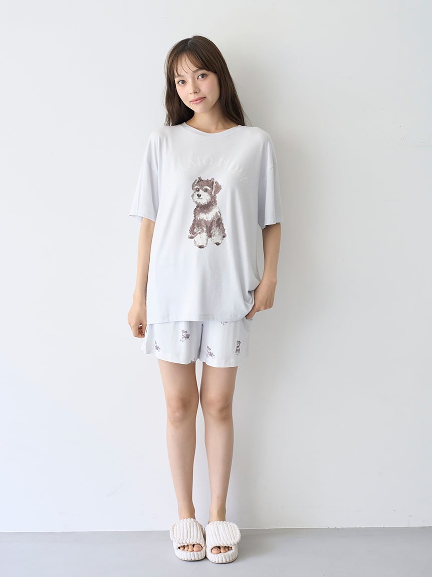 Summer Schnauzer One Point T-shirt