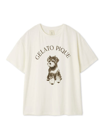 Summer Schnauzer One Point T-shirt gelato pique