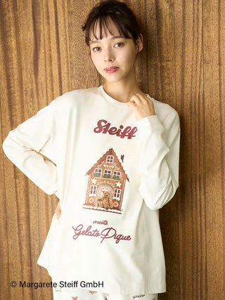 [Steiff] One-point Long-sleeved T-shirt