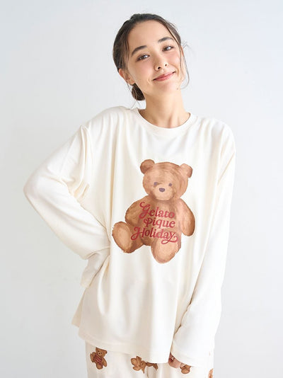 [HOLIDAY] Rayon Bear One-point Long T-shirt gelato pique