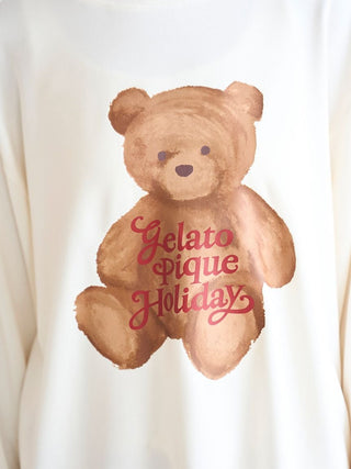 [HOLIDAY] Rayon Bear One-point Long T-shirt