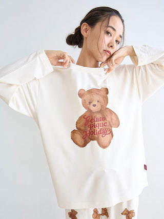 [HOLIDAY] Rayon Bear One-point Long T-shirt