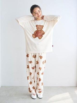 [HOLIDAY] Rayon Bear One-point Long T-shirt