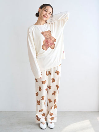 [HOLIDAY] Rayon Bear One-point Long T-shirt