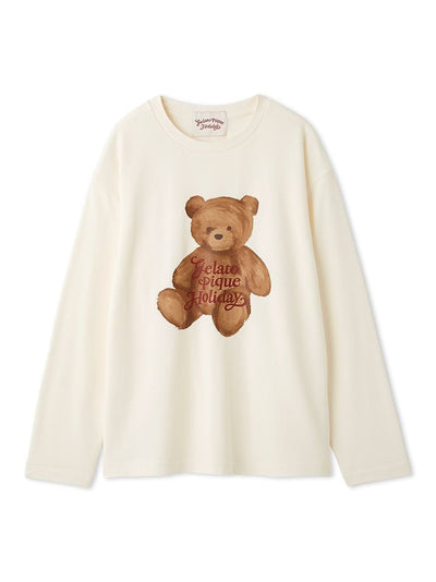 [HOLIDAY] Rayon Bear One-point Long T-shirt gelato pique