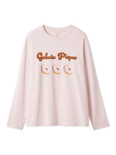 Donut One-point Long-sleeved T-shirt gelato pique