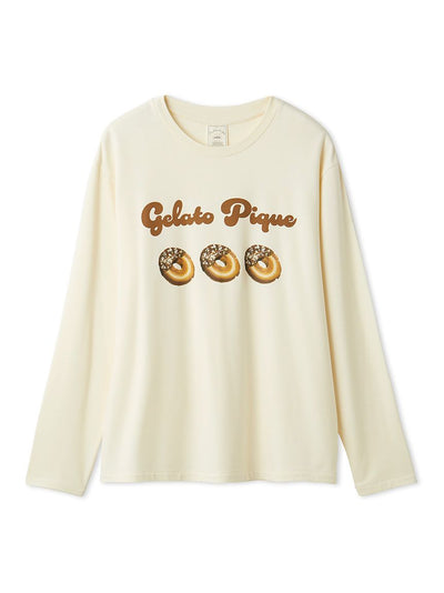 Donut One-point Long-sleeved T-shirt gelato pique