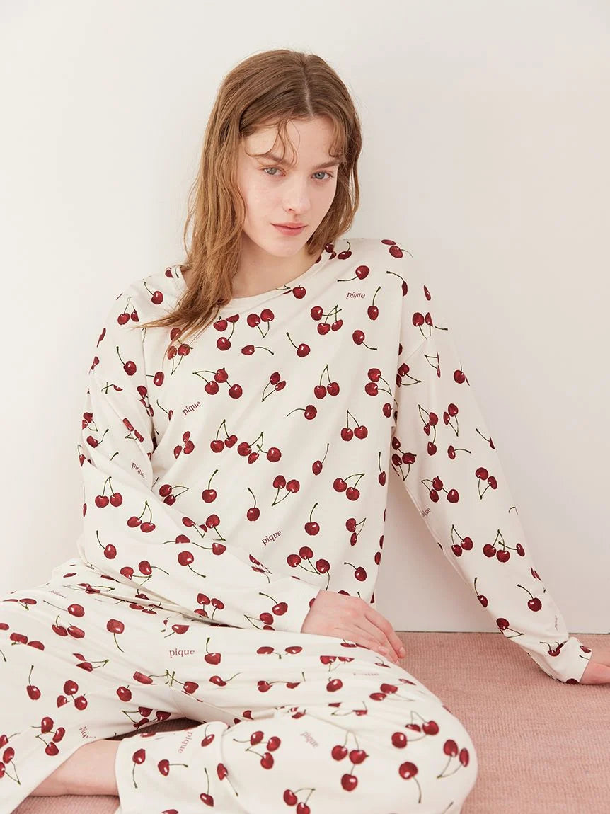 Cherry Print Long-sleeved T-shirt Cherry Print Long-sleeved T-shirt