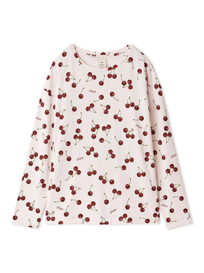 Cherry Print Long-sleeved T-shirt gelato pique