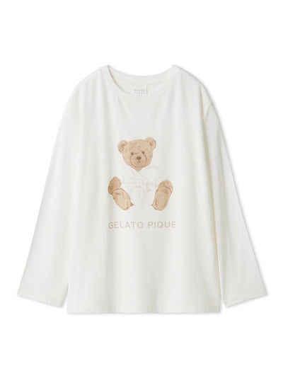 Antibacterial and Deodorizing Bathrobe Bear Long-sleeved T-shirt gelato pique