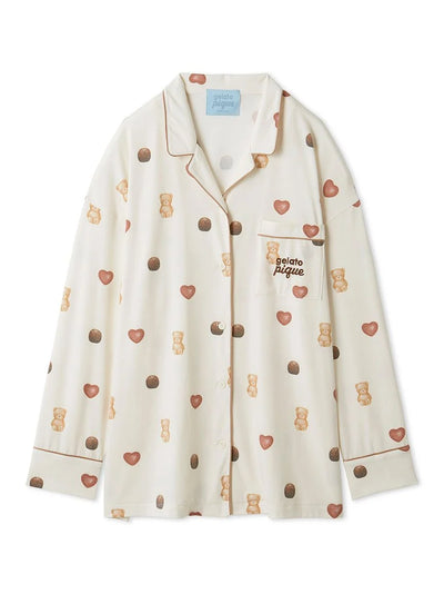 Bear Ice Cream All-over Rayon Cut-and-sewn Shirt gelato pique