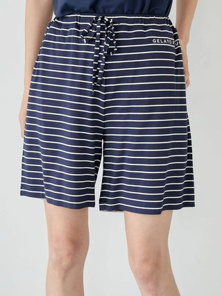 Rayon Logo T-shirt & Striped Shorts Set