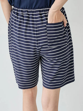 Rayon Logo T-shirt & Striped Shorts Set