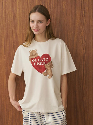 Cool-to-touch Bear Heart Printed T-shirt